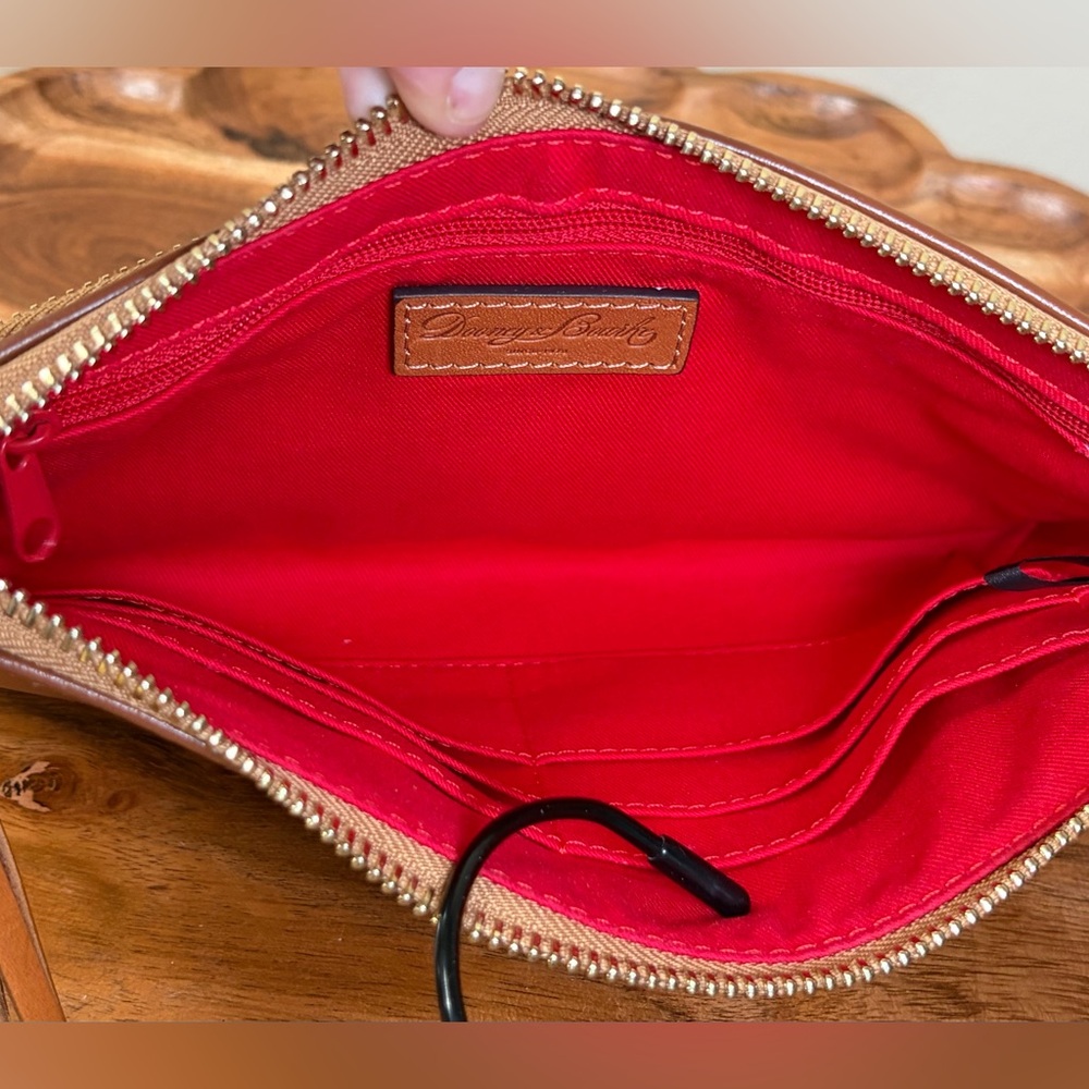 Dooney & Bourke Wexford Natural Brown Leather Double Zip Wristlet Clutch NWOT - Picture 7 of 16